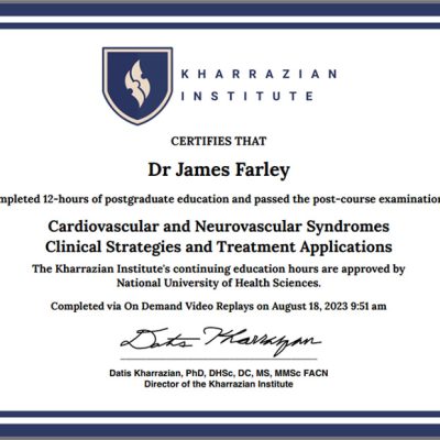 drjamesfarley Kharrazian Institute Cardiovascular and Neurovascular Syndromes Clinical Strategies and Treatment Applications